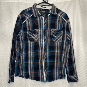 Helix Men's Large Athletic Fit Western Snap Front Casual Long Sleeve Shirt